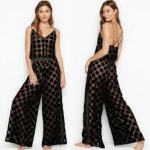 Victoria's Secret Sheer Polka Dot Wide Leg Pant XS